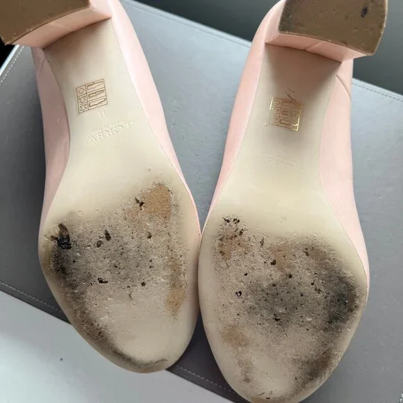 J. Crew Cap Toe Block Heel Pump Pink & Black Size 11 - Picture 4 of 5